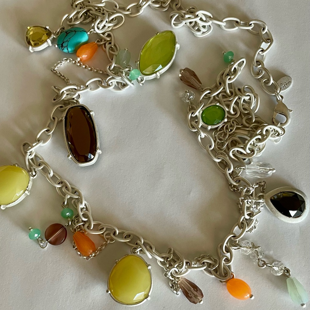 Nwot Lia Sophia Multi Gemstone Long Necklace 34$